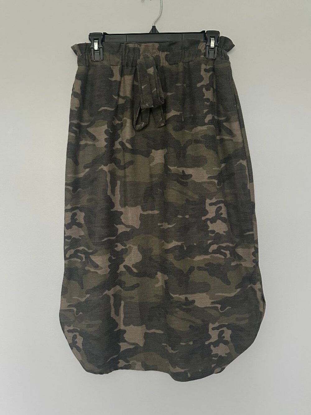 Bibi Camo Relaxed Fit Casual Midi Skirt Muted Greens Women's Size Small